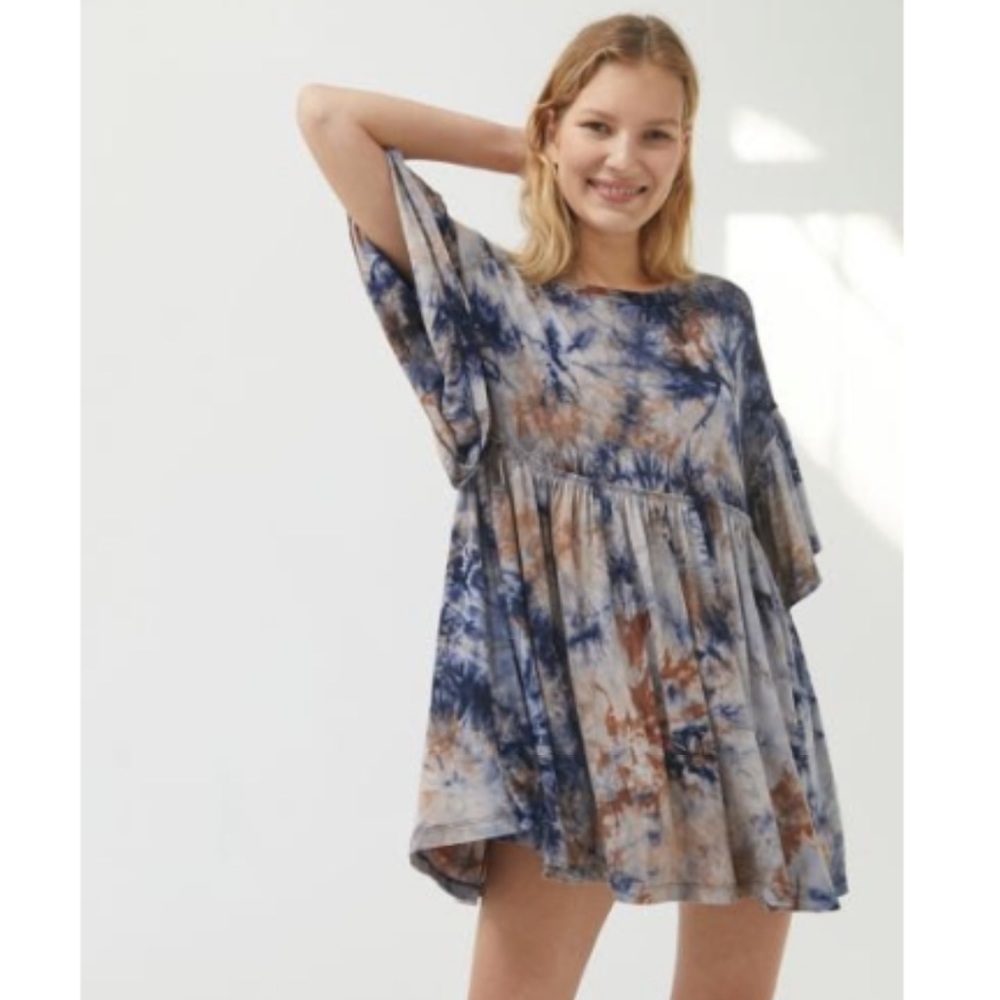 UO Baza Ruffle Mini Frock Dress